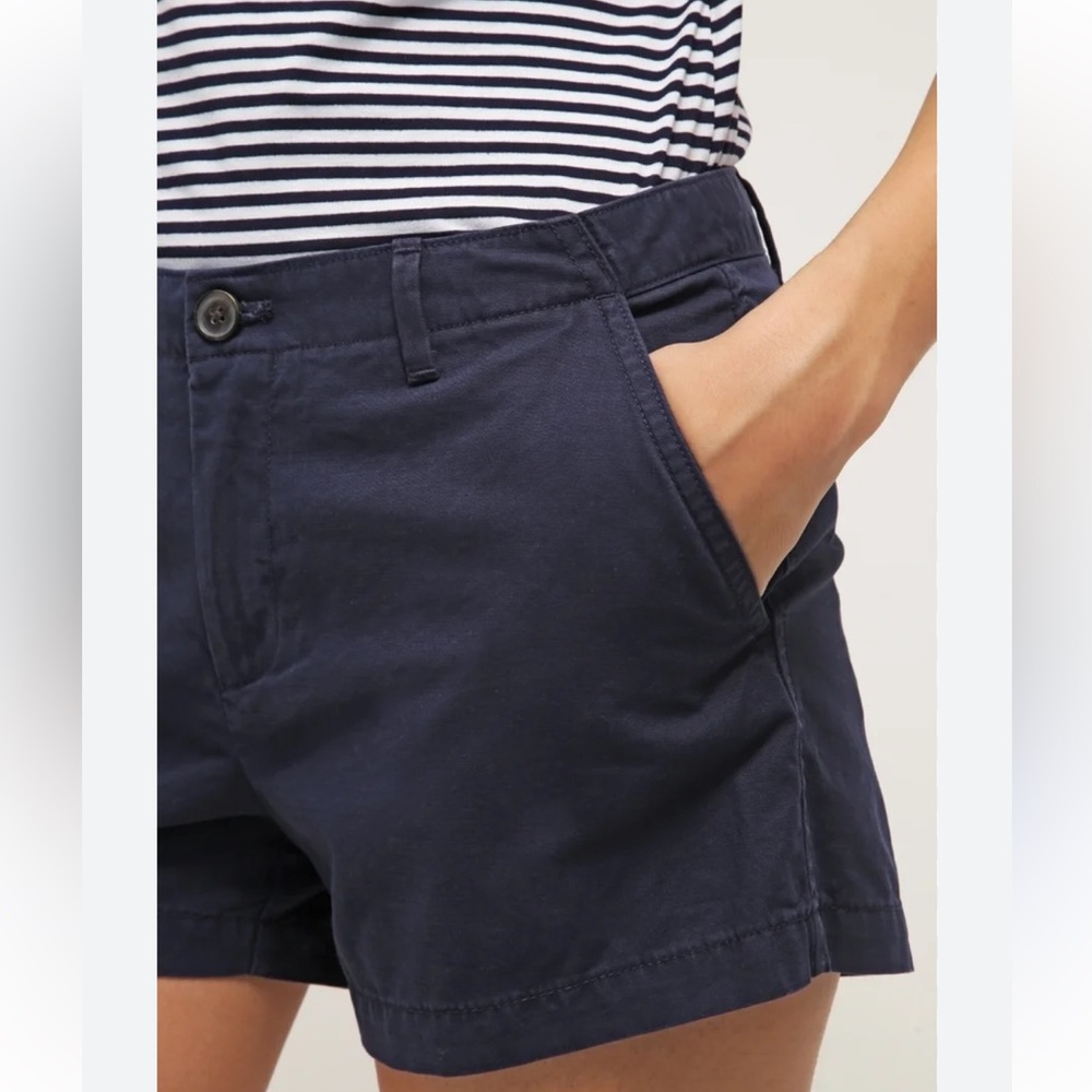 GAP Gap for Good Navy Chino Shorts Size 2 Mid Rise Cotton Stretch 5” Short - Picture 2 of 11